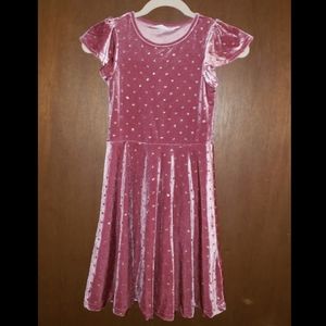 Mauve dress with gold hearts